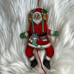 Midwest Wooden Moveable Santa Ornament